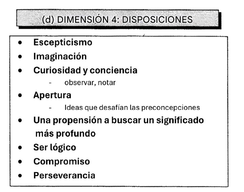 Disposiciones que se activan en el proceso de pensamiento estadístico